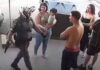 Mulher leva soco de policial e cai com bebê no colo após agredi-lo durante abordagem